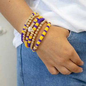 Paw Print Bead Bracelet Stack