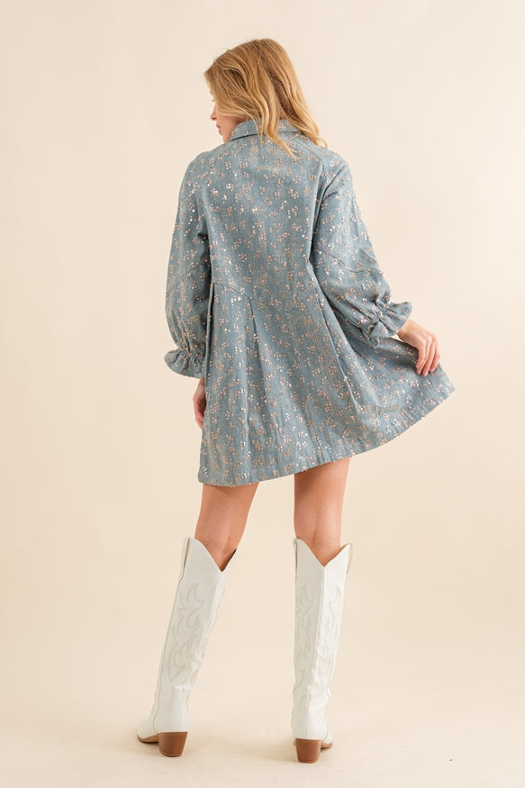 Sequined Denim Dress Sequined Denim Dress