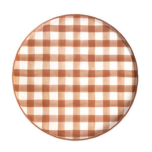 Harvest Brown Gingham Dinner Paper Plates