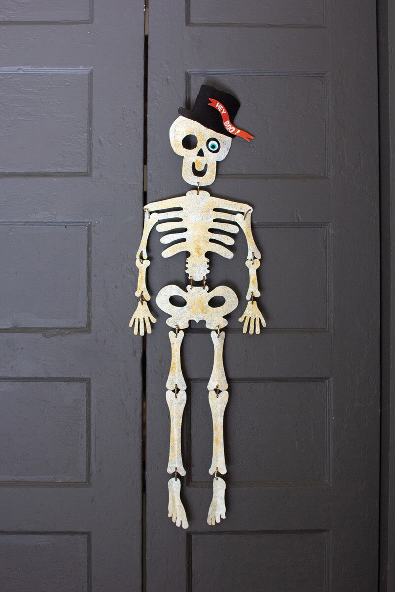 Painted Metal Skeleton Door Hanger