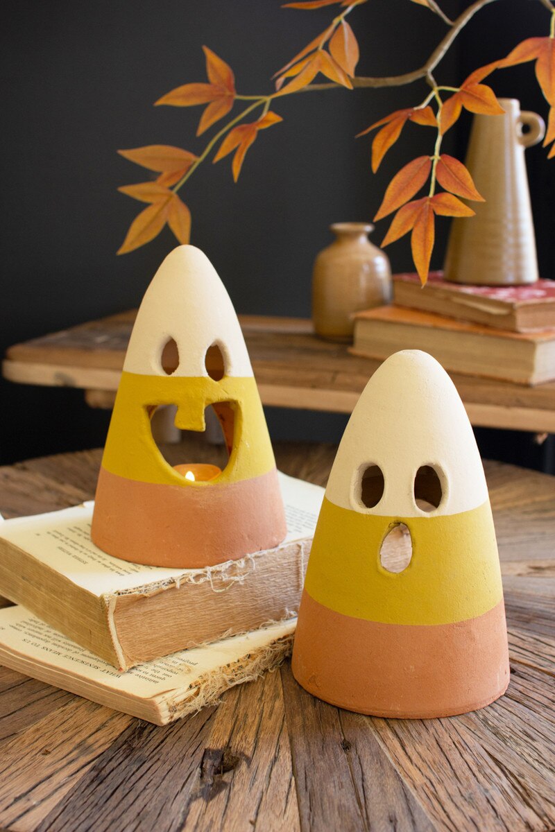 Clay Candy Corn Lanterns