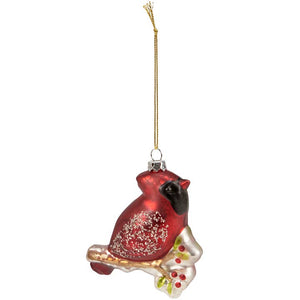 Glass Cardinal Ornament