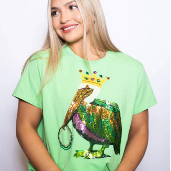 Mardi Gras Pelican Tee