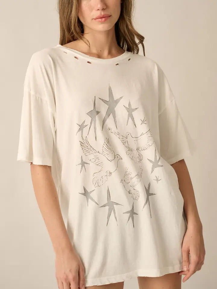 Stars and Doves Garment-Washed Tee
