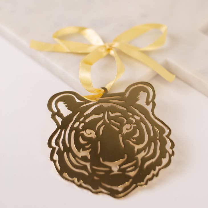 Gold Tiger Face Ornament