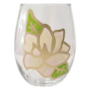 Hand Painted Stemless Wine Glass
