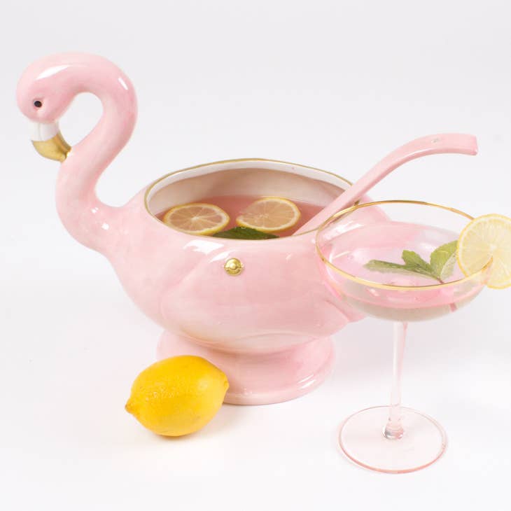 Flamingo Punch Bowl and Ladle