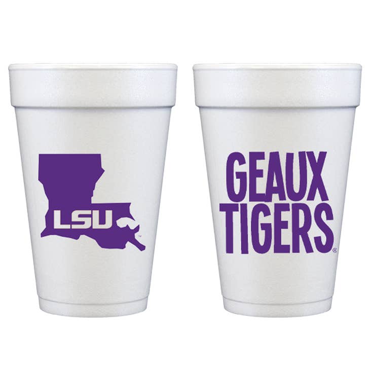LSU Geaux Tigers Foam Cups