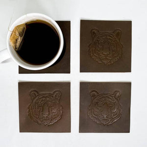 Tiger Leather Coasters