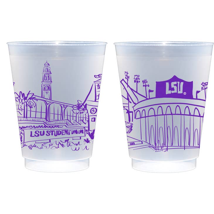 LSU Campus Skyline Reusable Cups