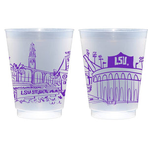 LSU Campus Skyline Reusable Cups