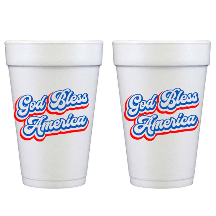 God Bless America Foam Cups