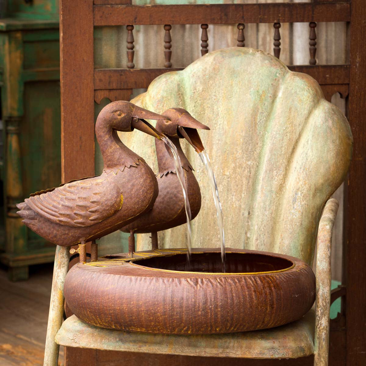 Folk Art Duck Fountain