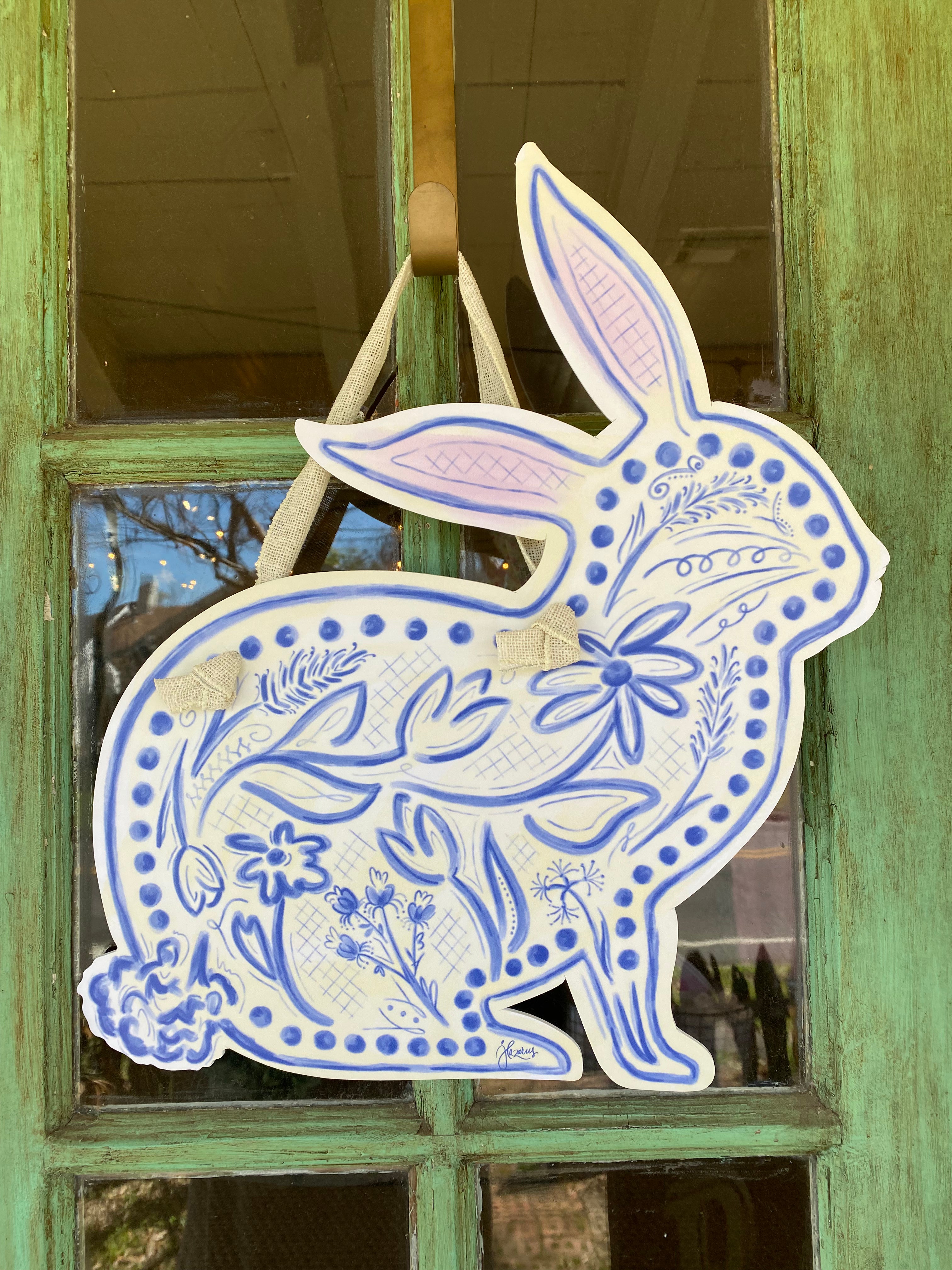 Chinoiserie Bunny Door Hanger